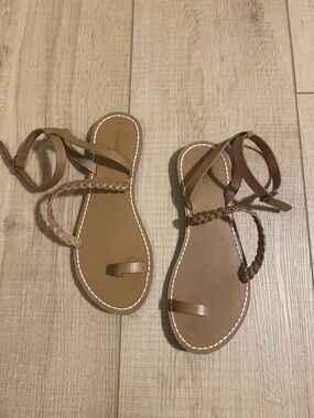 Soludos Madrid Tan Braided Toe-Loop Ankle-Strap Sandals